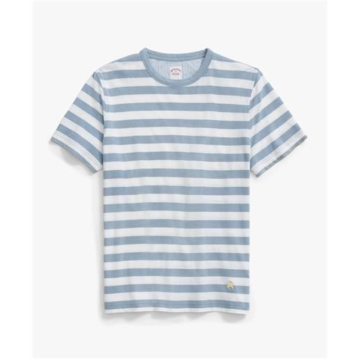 Brooks Brothers blue striped linen and cotton t-shirt blue and white