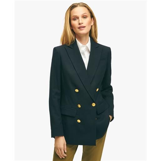 Brooks Brothers navy voyager jacket in double-breasted wool blend