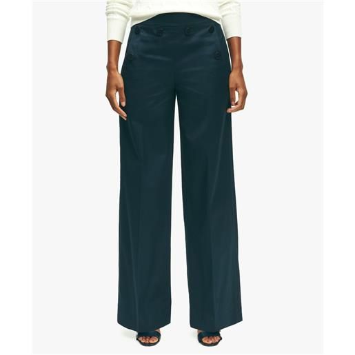 Brooks Brothers navy cotton twill wide-leg sailor pants