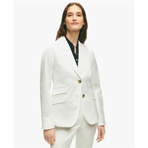 Brooks Brothers white peak lapel cotton sateen jacket