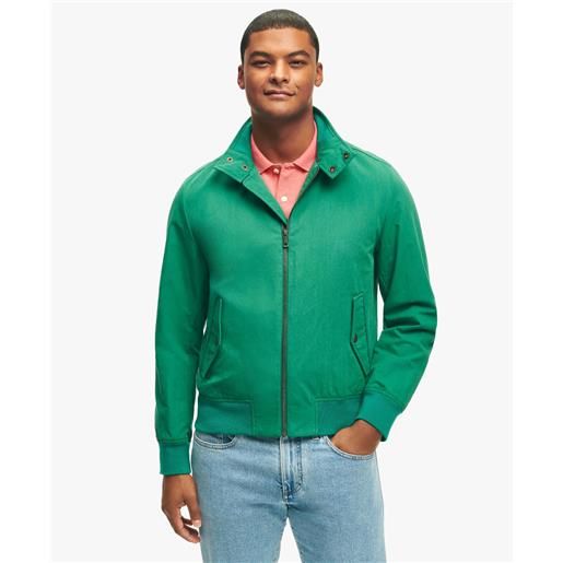 Brooks Brothers green harrignton jacket in cotton blend