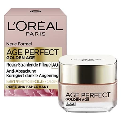L'Oréal Paris loréal paris eye care, age perfect golden age, crema occhi antietà, illuminante e anti-flaccido, per pelli mature e spente, con estratto di peonia e calcio b5, 15 ml