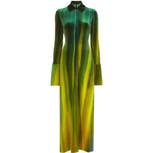 Proenza Schouler ice-dyed velvet shirt dress - verde