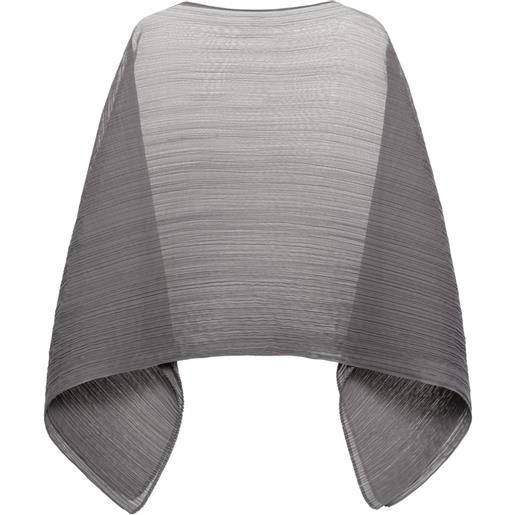 Pleats Please Issey Miyake top semi trasparente plissé - nero