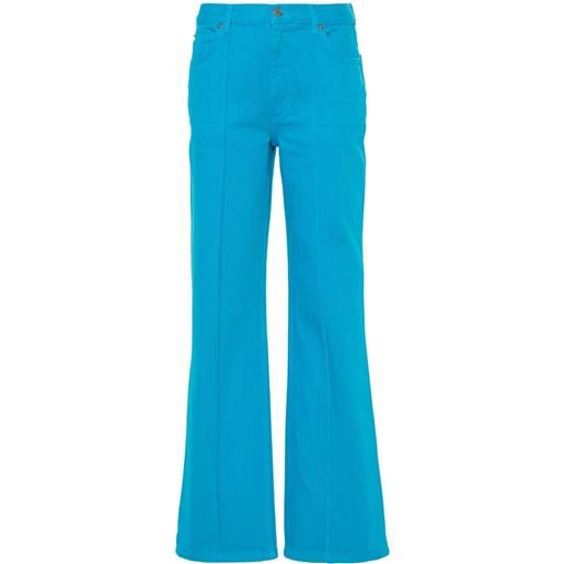 SANDRO pantaloni dritti con cuciture a vista - blu
