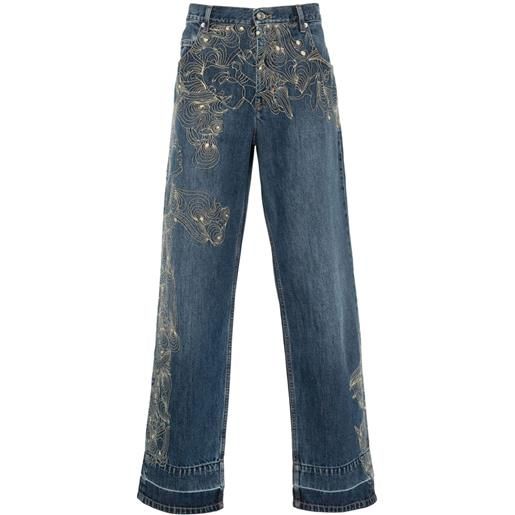 MARANT jeans juro con ricamo - blu
