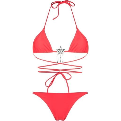 Alessandra Rich top bikini con decorazione - rosso