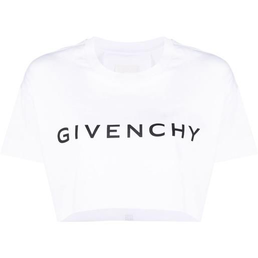 Givenchy t-shirt crop con stampa - bianco