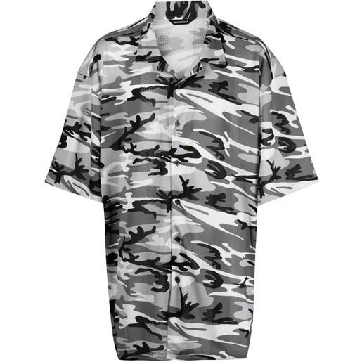 Balenciaga camicia con stampa camouflage - grigio