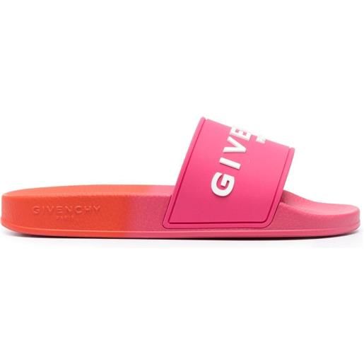 Givenchy sandali slides con logo goffrato - rosa