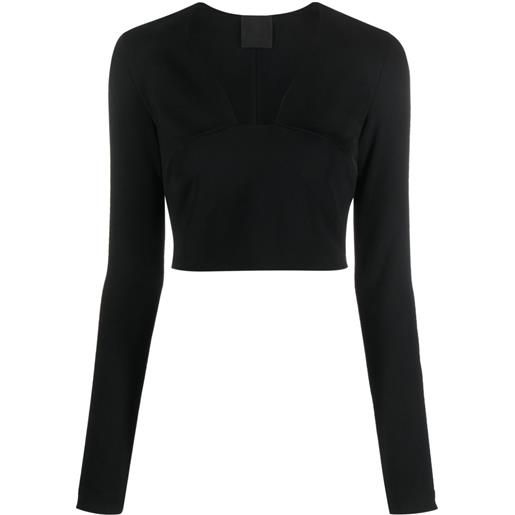 Givenchy top crop con scollo quadrato - nero