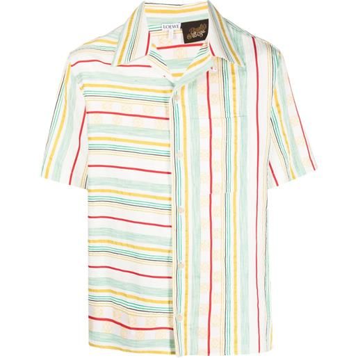 LOEWE striped short-sleeve shirt - bianco
