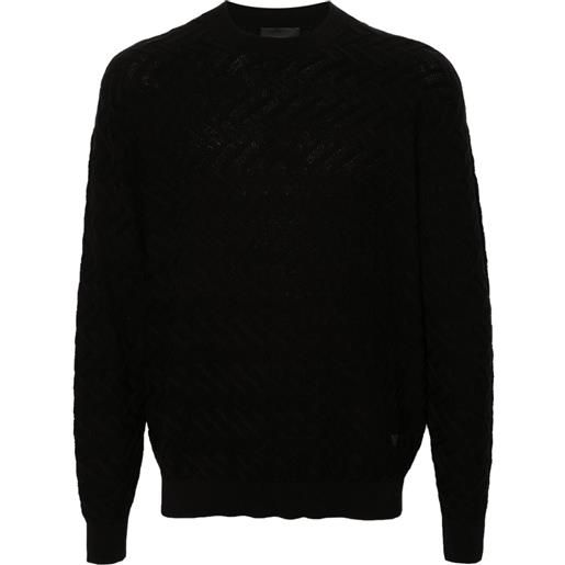 Emporio Armani maglione con motivo chevron - nero