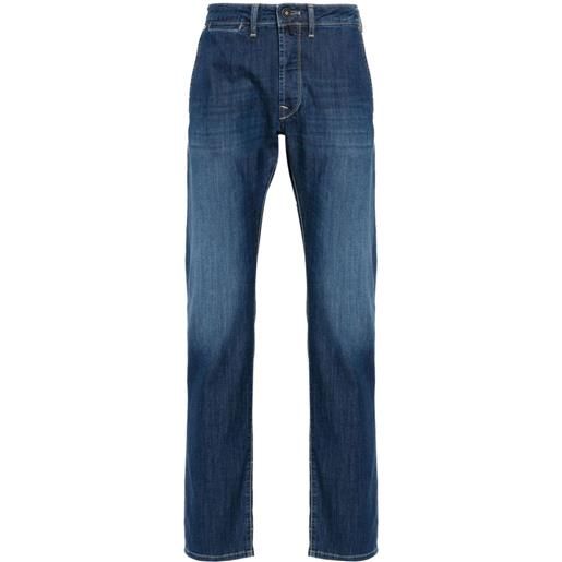 Incotex jeans slim con cuciture a contrasto - blu