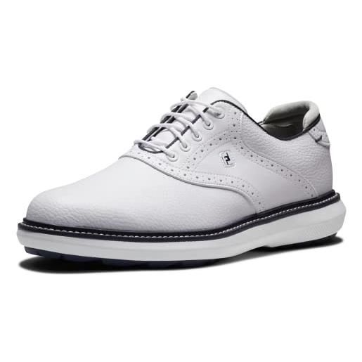 FootJoy tradizioni fj spikeless, scarpe da golf uomo, bianco, blu marino, 49 eu