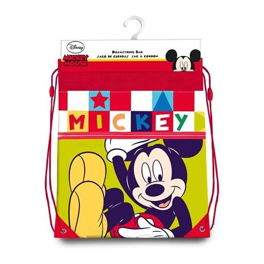 Mickey Mouse lacci da palestra, 42 cm, borsa da palestra, fitness ed esercizio per bambini, unisex, multicolore, 42 cm