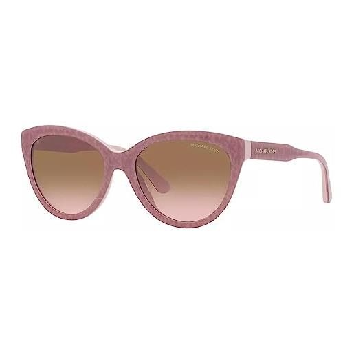 Michael Kors makena sunglasses, mk signature pvc ballet pink/brown pink gradient, 55 unisex-adulto