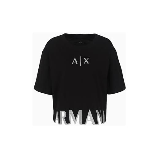 Emporio Armani armani exchange maglietta da donna in cotone t-shirt, nero, xs
