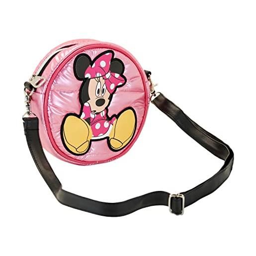 Disney minni mouse shoes-borsa a tracolla rotonda padding, rosa, 18.5 x 18.5 cm