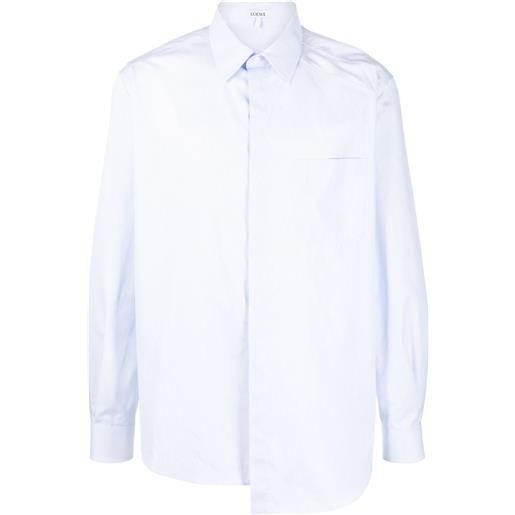 LOEWE camicia asimmetrica a righe - bianco