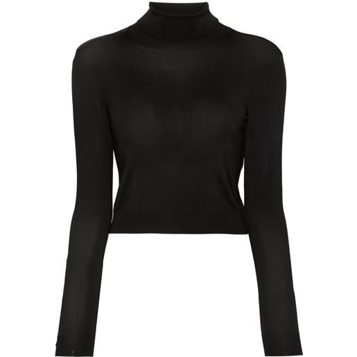 Ralph Lauren Collection maglione crop a collo alto - nero
