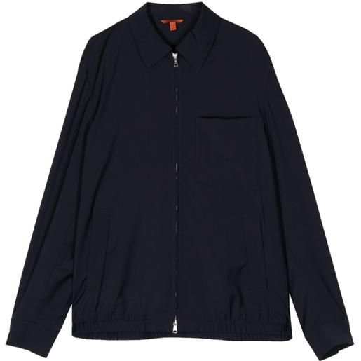 Barena giacca-camicia con zip - blu
