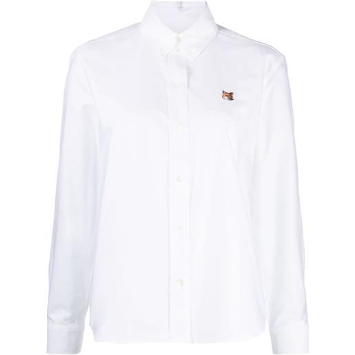 Maison Kitsuné camicia con applicazione - bianco