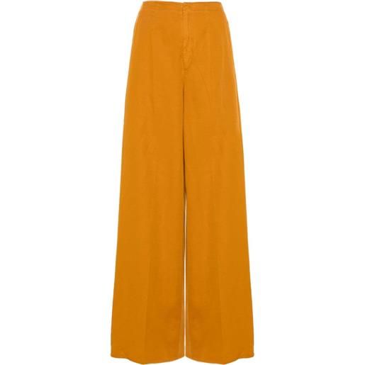 Forte Forte pantaloni ampi con pieghe - arancione