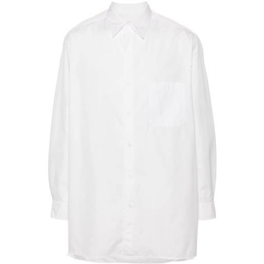 Yohji Yamamoto camicia z-standard big chain stitch - bianco