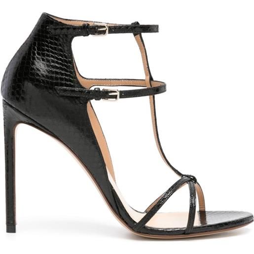 Francesco Russo sandali con effetto pelle di serpente 105mm - nero