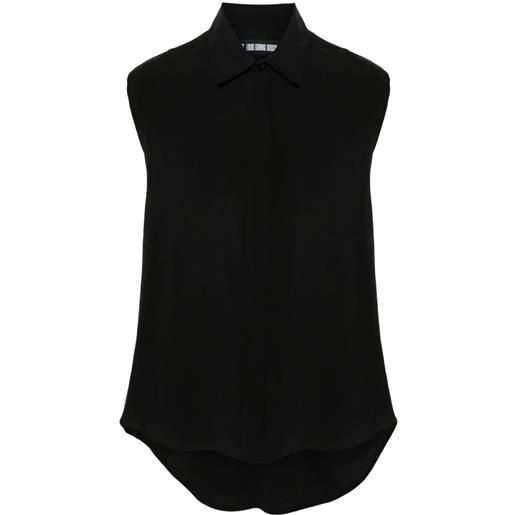 LGN LOUIS GABRIEL NOUCHI camicia smanicata con design attorcigliato - nero