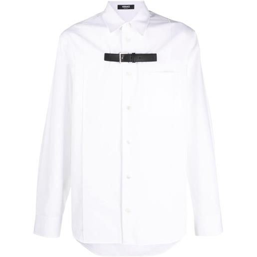 Versace camicia con fibbia - bianco