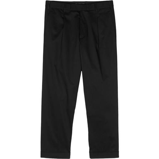 Low Brand pantaloni affusolati con pieghe - nero