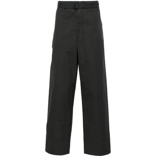 LEMAIRE pantaloni dritti con cintura - grigio