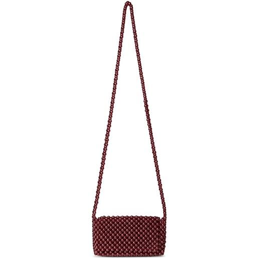 0711 borsa a tracolla carla mini con perline - rosso