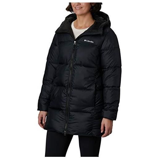 Columbia puffect mid hooded, giacca media lunghezza con cappuccio, donna, nero (black), xl