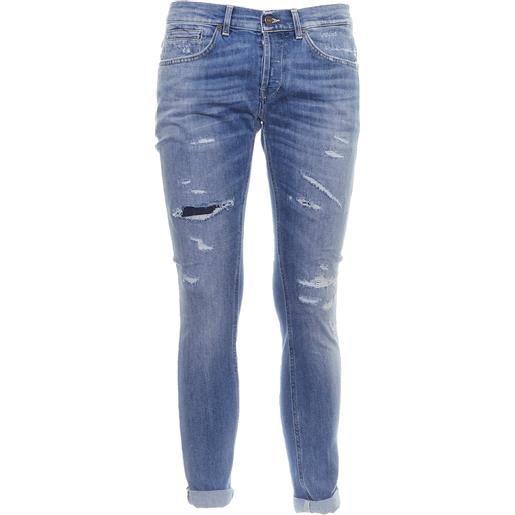 DONDUP jeans george denim medio, chiaro rammendato