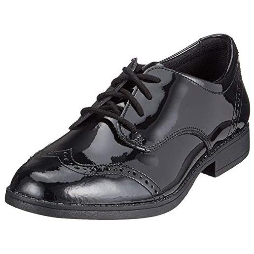 Clarks sami walk y, scarpe stringate derby, bambine e ragazze, nero black patent, 39.5 eu