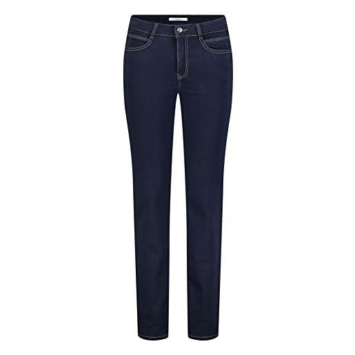 MAC Jeans mac angela pantolon straight, blu (blau (dark rinsewash d801), 48 donna