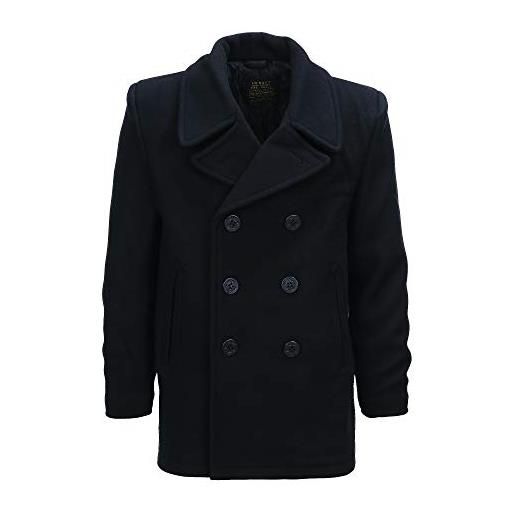 Fostex garments, cappotto in lana doppiopetto us navy deck jacket pea coat marina americana (s)