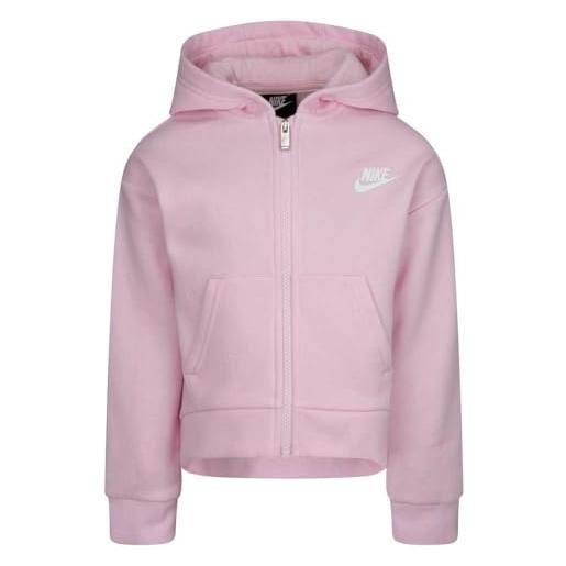 Nike felpa club fleece rosa cerniera e cappuccio - 6 anni