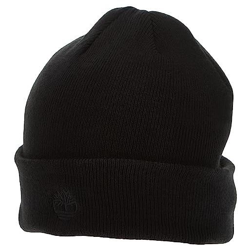 Timberland men's cuffed beanie with embroidered logo, black, one size