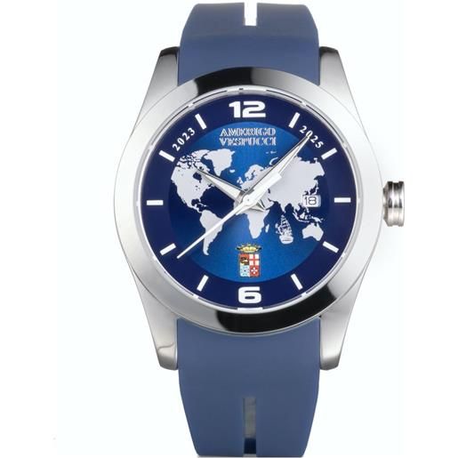 Locman island - amerigo vespucci / orologio uomo / quadrante blu / cassa acciaio / cinturino silicone blu