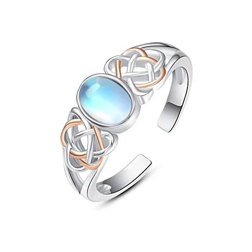 PRAYMOS anello in argento sterling 925, con pietra di luna, per donne, per ragazze, per le dita, ideale come regalo di natale, hx-r-0095-j