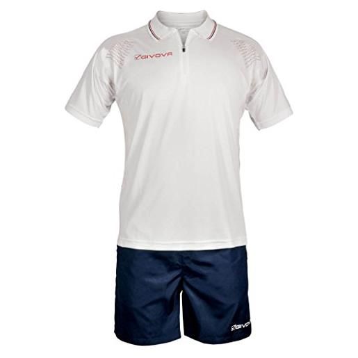 GIVOVA kit035, maglia e pantaloncino da calcio unisex - adulto, rosso/blu, xl