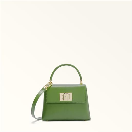 Furla 1927 borsa a mano ivy verde pelle stampata donna