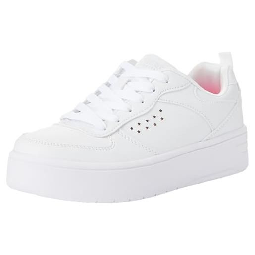Skechers street girls, sneaker, white synthetic/white trim, 36 eu
