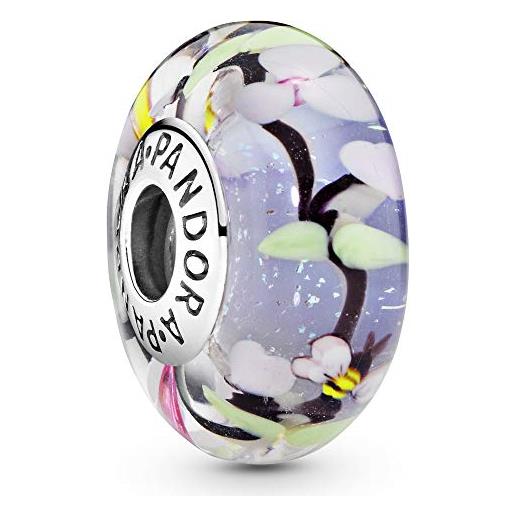 Pandora bead 797014 silver woman murano glass giardino incantato