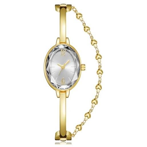CIVO orologio donna oro acciaio: elegante orologio da polso donna analogico quarzo impermeabile minimalista