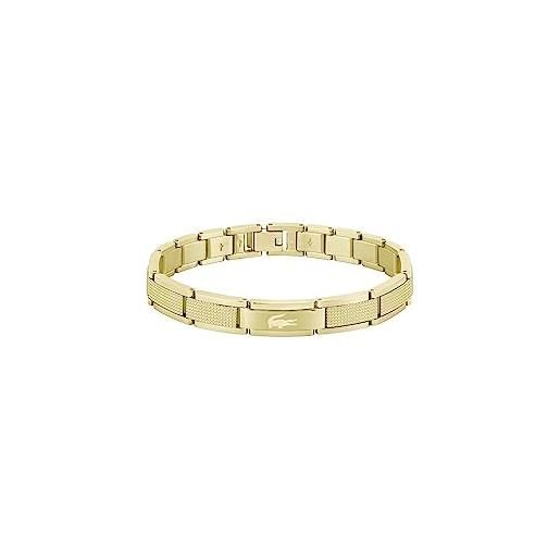 Lacoste braccialetto a maglie da uomo collezione stencil oro giallo - 2040219